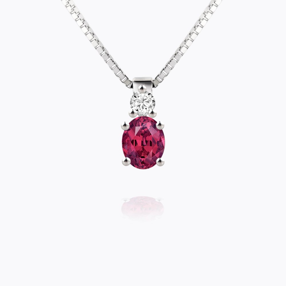 Náhrdelník s rubínem a diamantem 03 | Zlatnictví Vaněk
