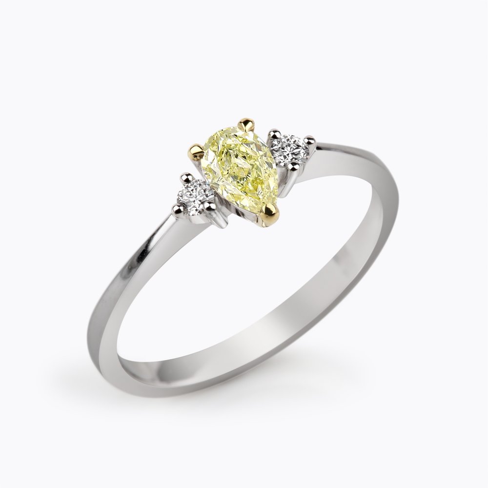 Prsten se žlutým diamantem 03 | Zlatnictví Vaněk