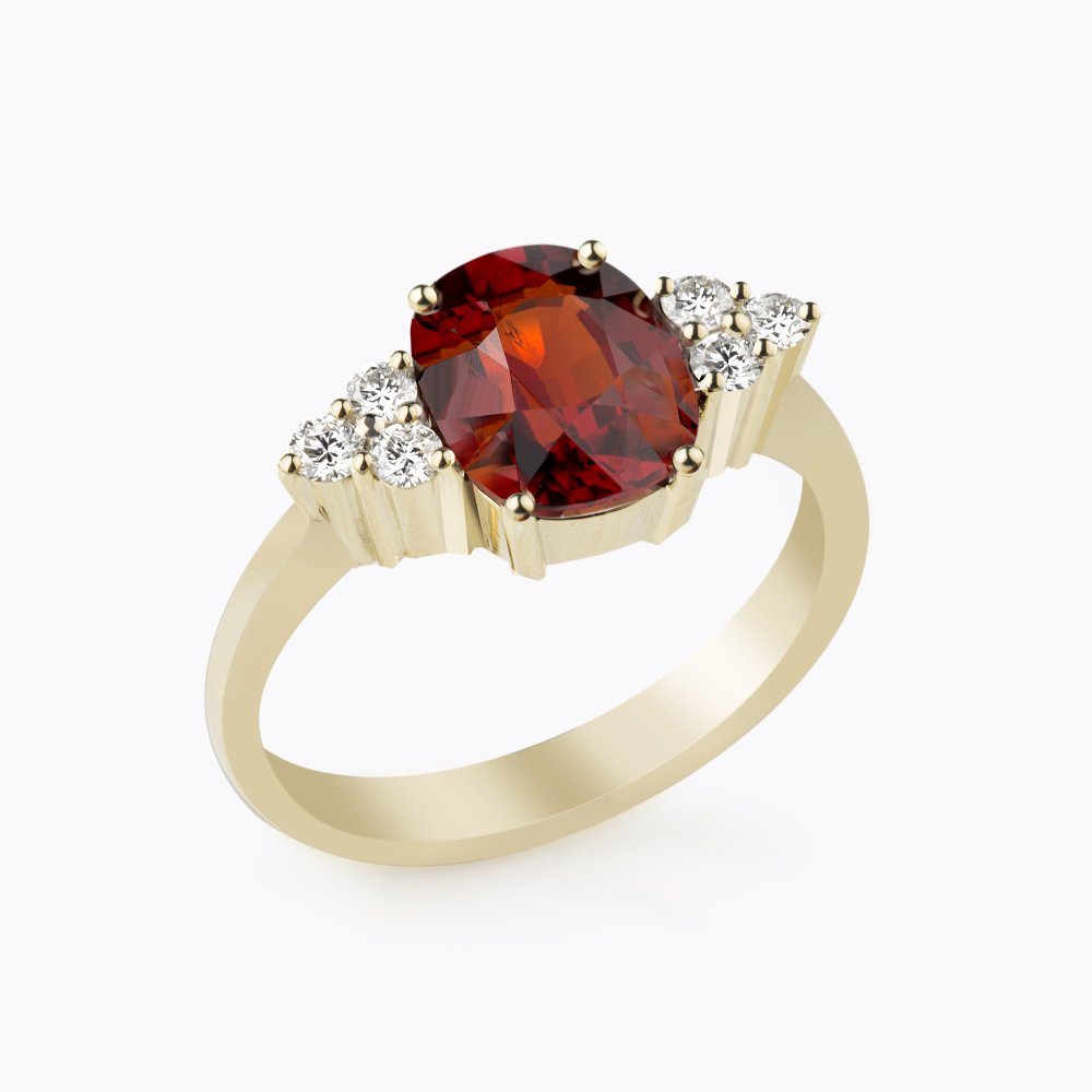 Prsten se spessartinem a diamanty 05 | Zlatnictví Vaněk