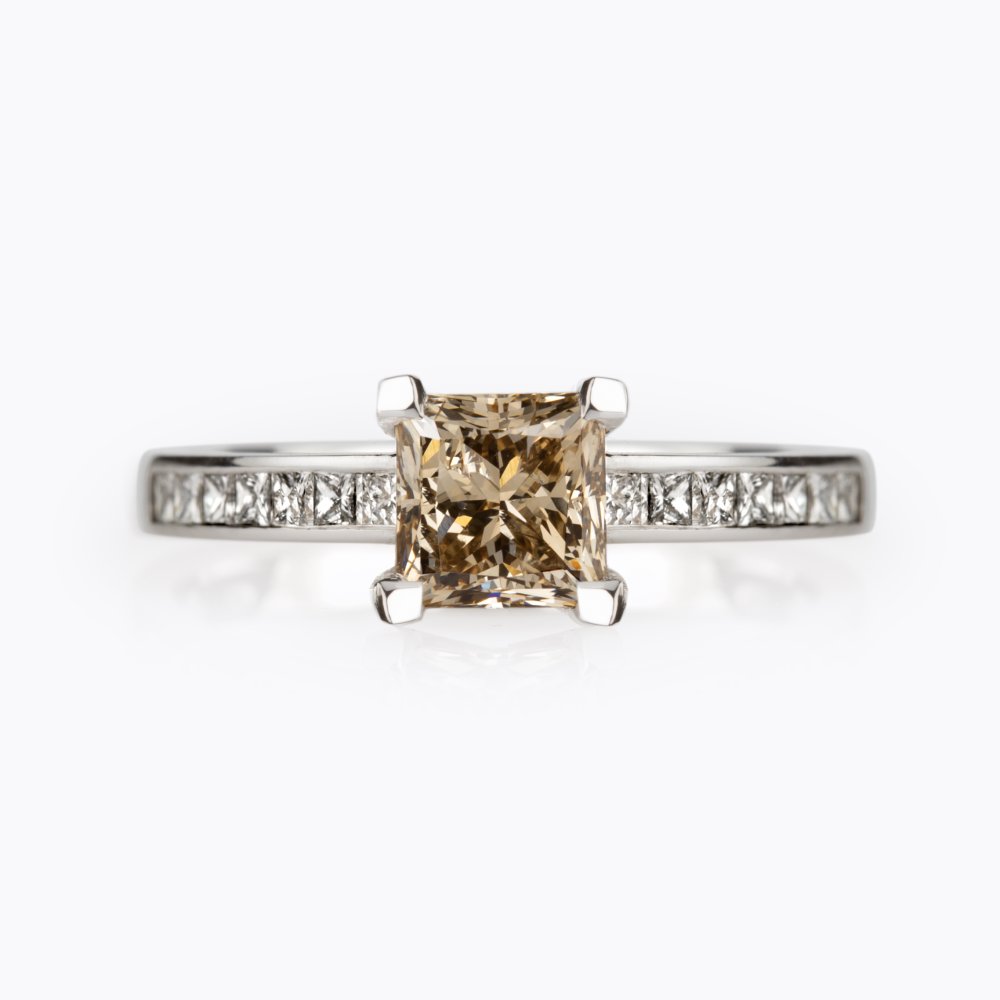 Prsten s hnědým diamantem 03 | Zlatnictví Vaněk