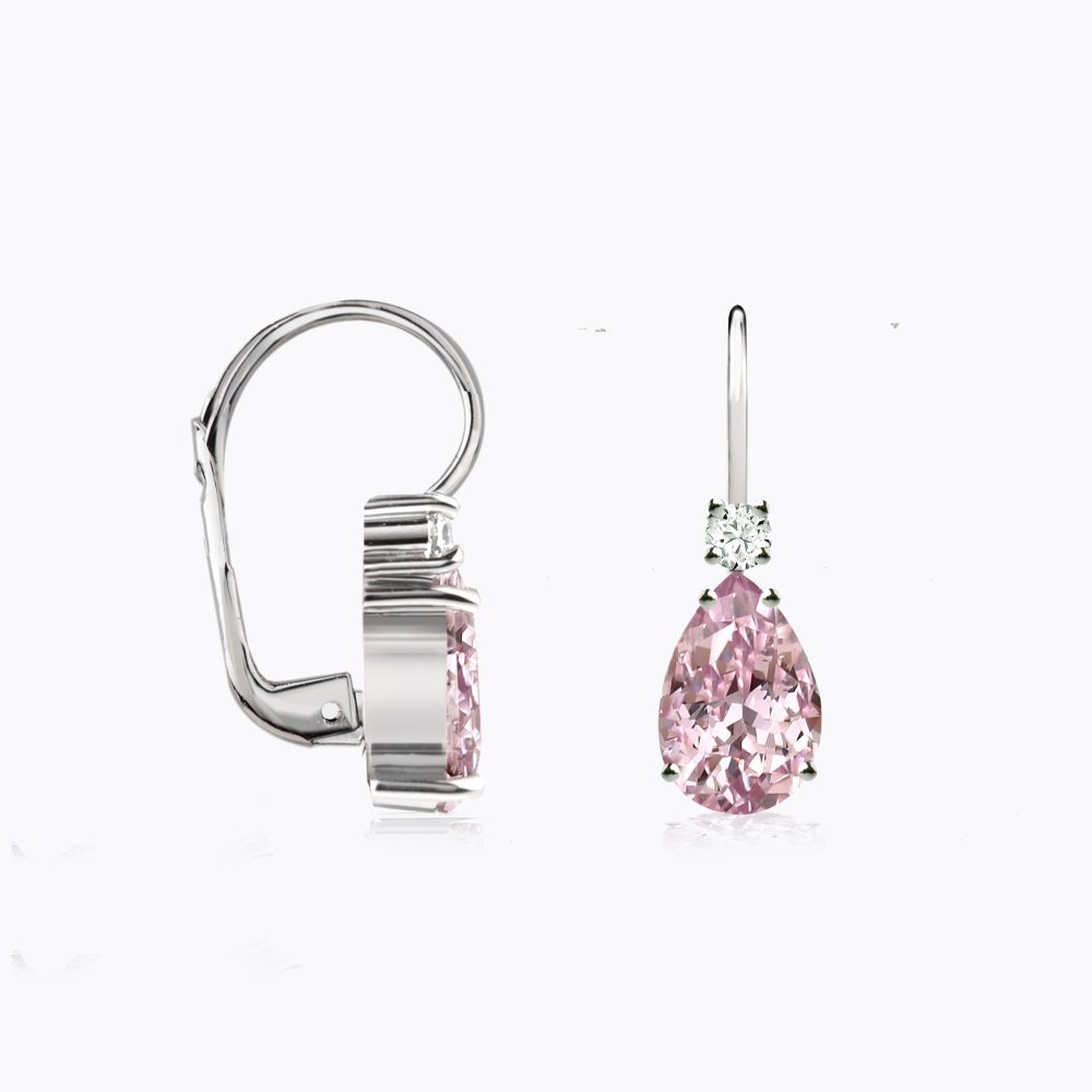 Náušnice s morganity a diamanty 04 | Zlatnictví Vaněk
